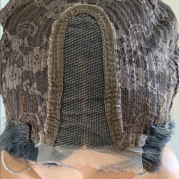 Very Pretty Long Straight Ombre Grey Oval Part Lace Front Wig - Picture 4 of 16